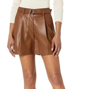 Rebecca Taylor Vegan Leather Pleated Shorts | NWOT | Luxe Black | Size 4